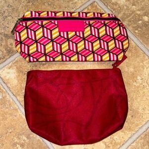 Clinique Makeup Cosmetic Skincare Travel Zippered Bag Pouch Case SET OF 2